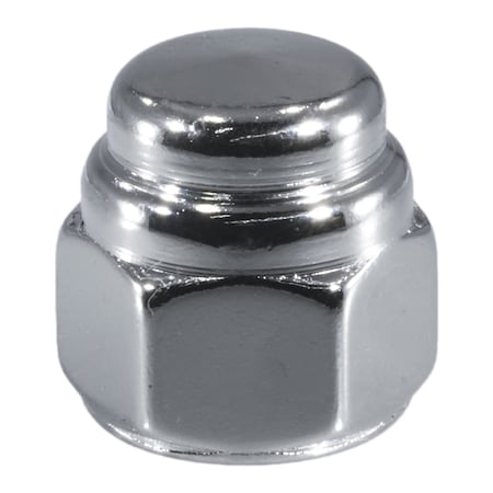 Midwest Fastener Flattened Head Cap Nut, 7/16"-14, Steel, Chrome Plated, 10 PK 30165